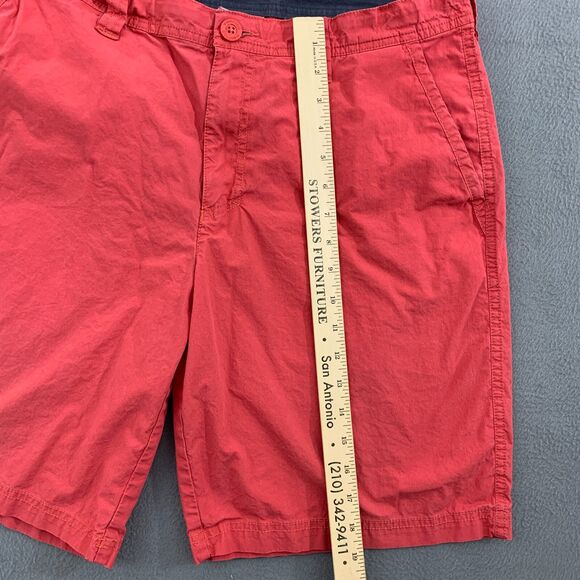 Columbia Washed Out Shorts Mens Size 34 Inseam 10L Red Flat Front Chino Cotton - Picture 3 of 12